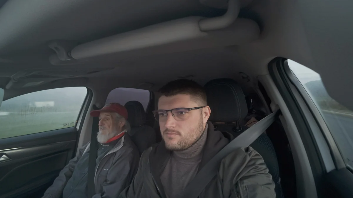 В машине по пути к прогулке